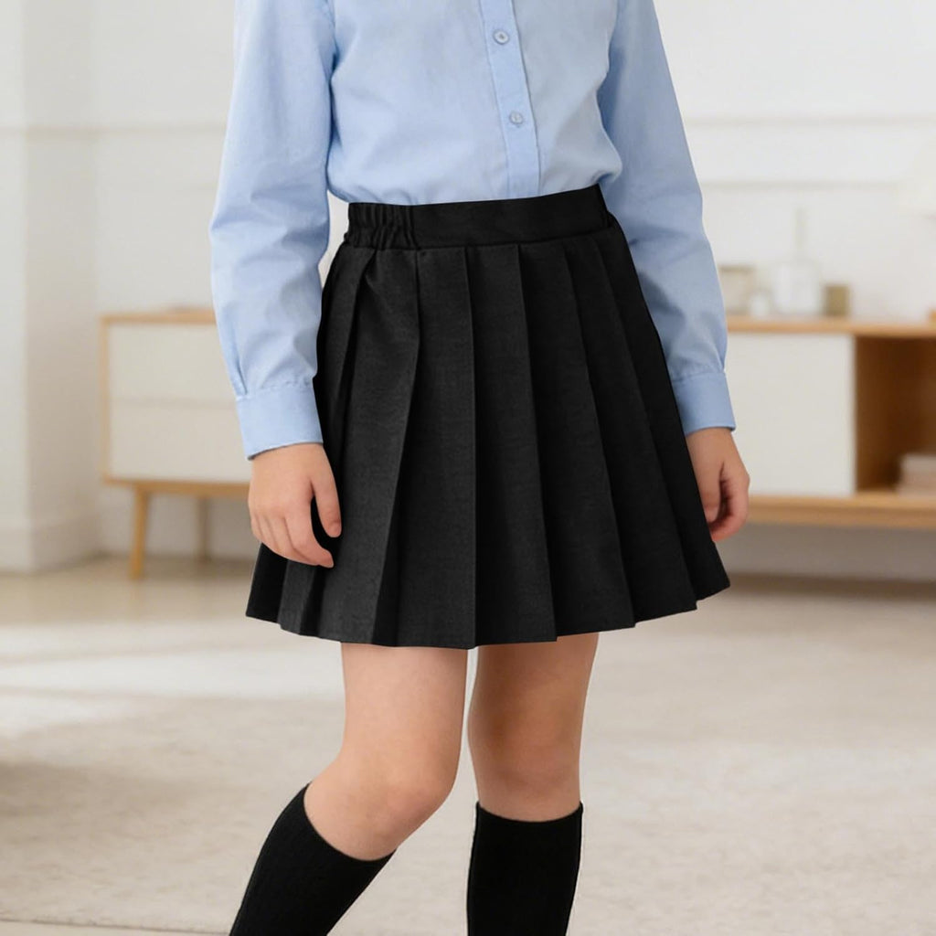 School Uniform Skirts for Girls Adjustable Waist Pleated Skorts Summer Pull-On Athletic Tennis Mini Skirt Dresses