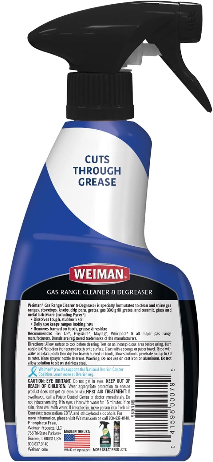 Gas Range Cleaner and Degreaser, Single, Lemon, 1 Count