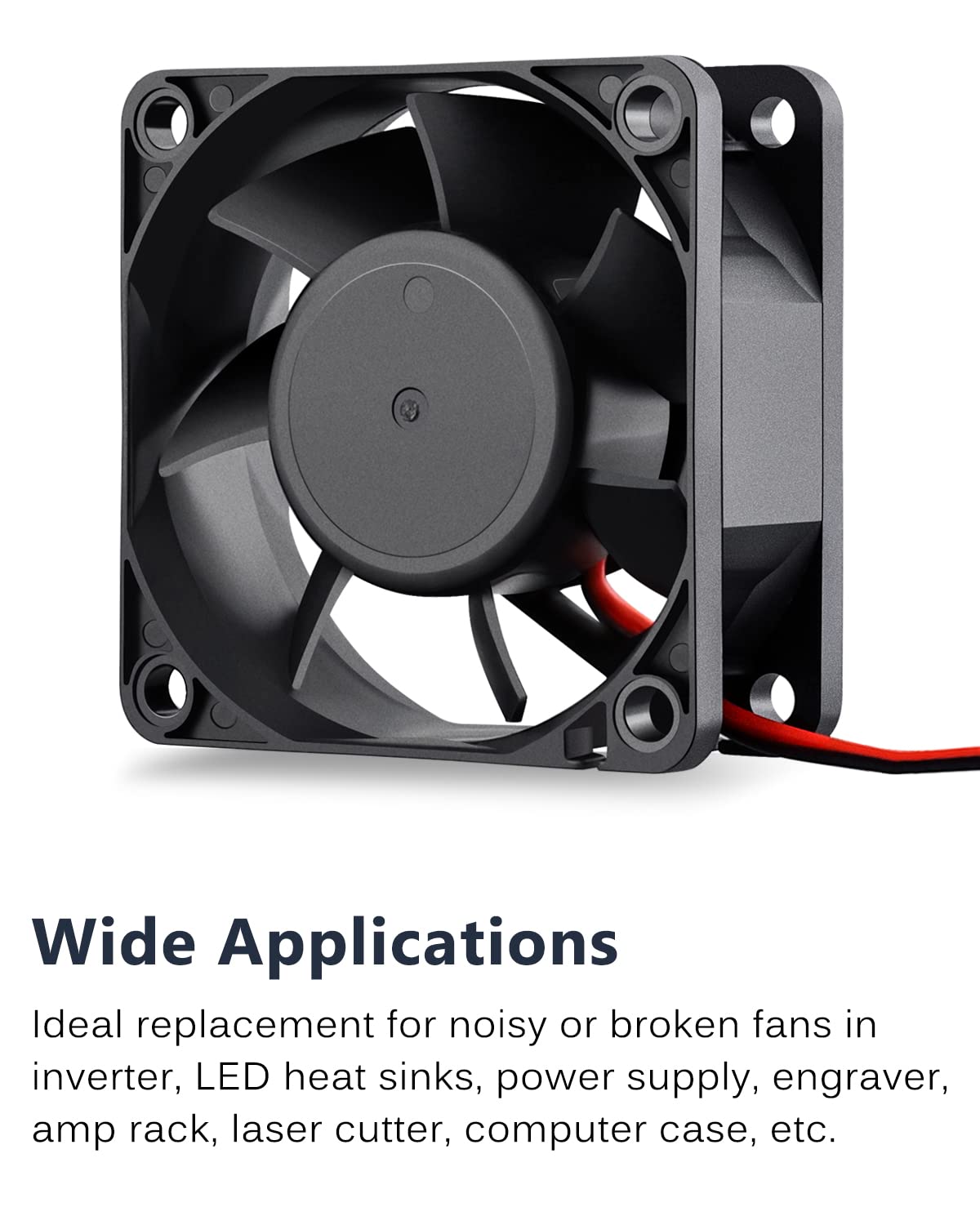GDSTIME 60mm x 60mm x 25mm 12V 2Pin Dual Ball Brushless DC Cooling Fan 2Pcs