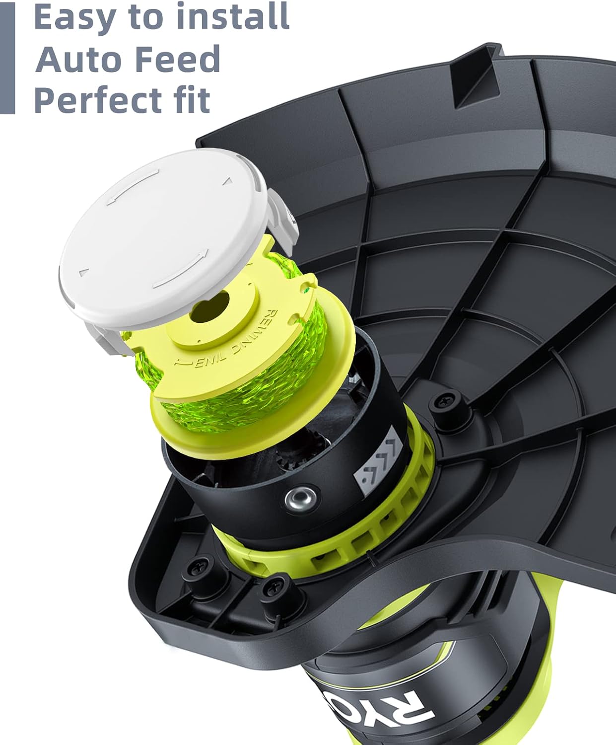 0.080" Weed Wacker String Replacement Compatible with Ryobi ONE+, AC80RL3 | Auto Feed Pre-loaded String Trimmer