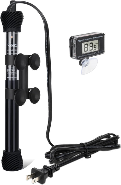 ETL Certification Aquarium Heater, 50W/100W/200W/300W Submersible Fish Tank Thermostat Heater with Firm Double Pair