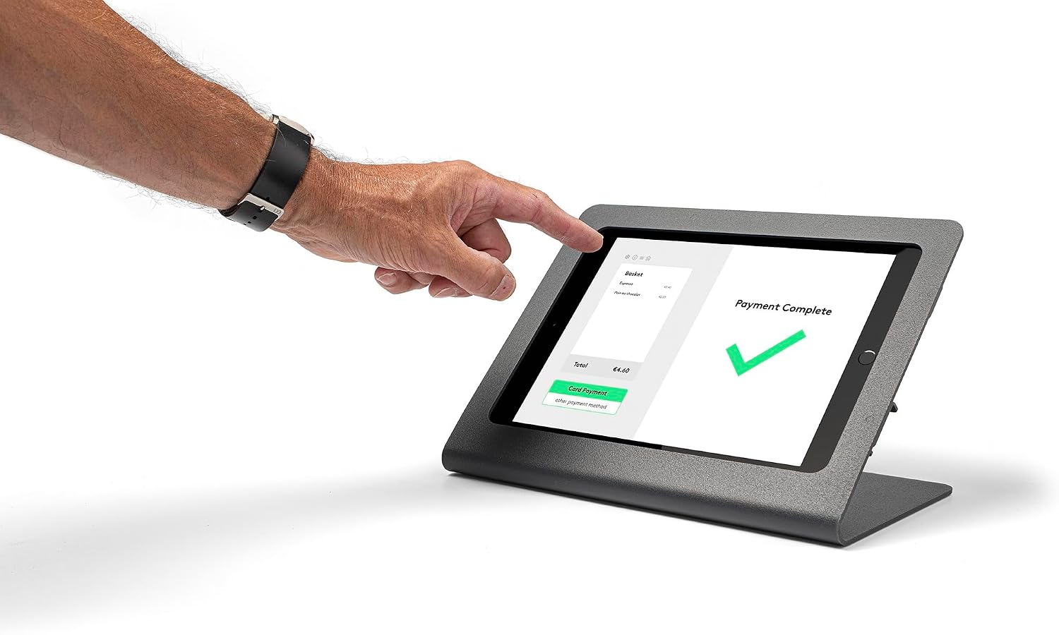 Anti-Theft iPad Kiosk Stand for Desk | Secure Metal Tablet Holder for Business POS & Retail | iPad POS Stand