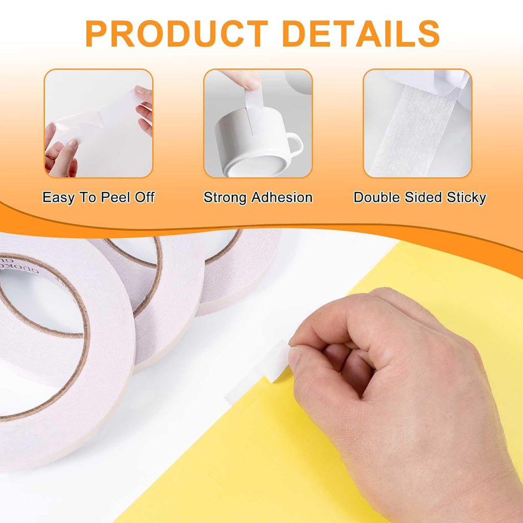Double Sided Tape 1 Inch x 40 Yards - 2 Rolls