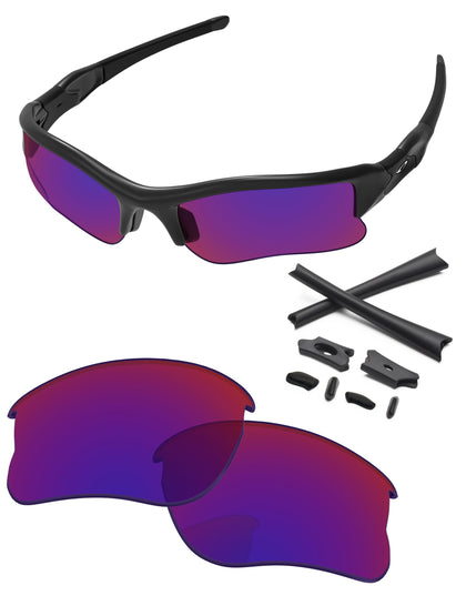 Replacement Lenses & Rubber Kits for Oakley Flak Jacket XLJ OO9009 63mm Sunglass Pure Performance Indigo Road Pro+
