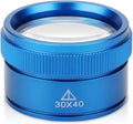 Portable Magnifying Glass Jeweler Loupe Magnifier (Blue, 30X 40MM) | Sturdy metal, handheld pocket magnifier for
