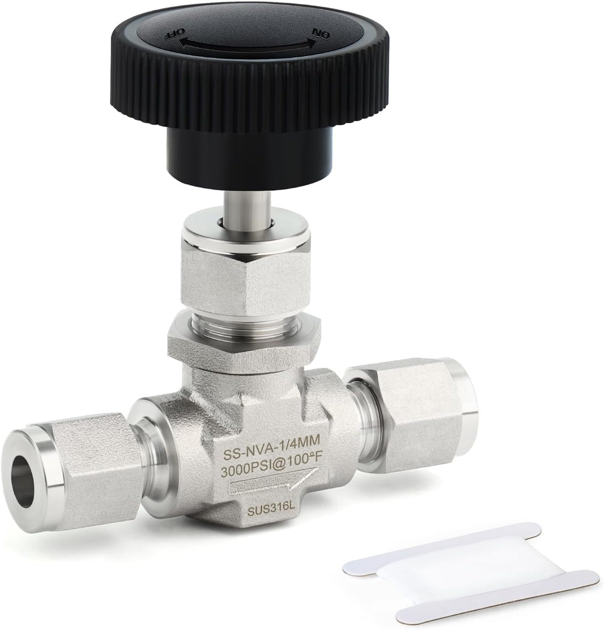 TAISHER 1PCS 316 SS Compression Straight Needle Valve 1/4" OD