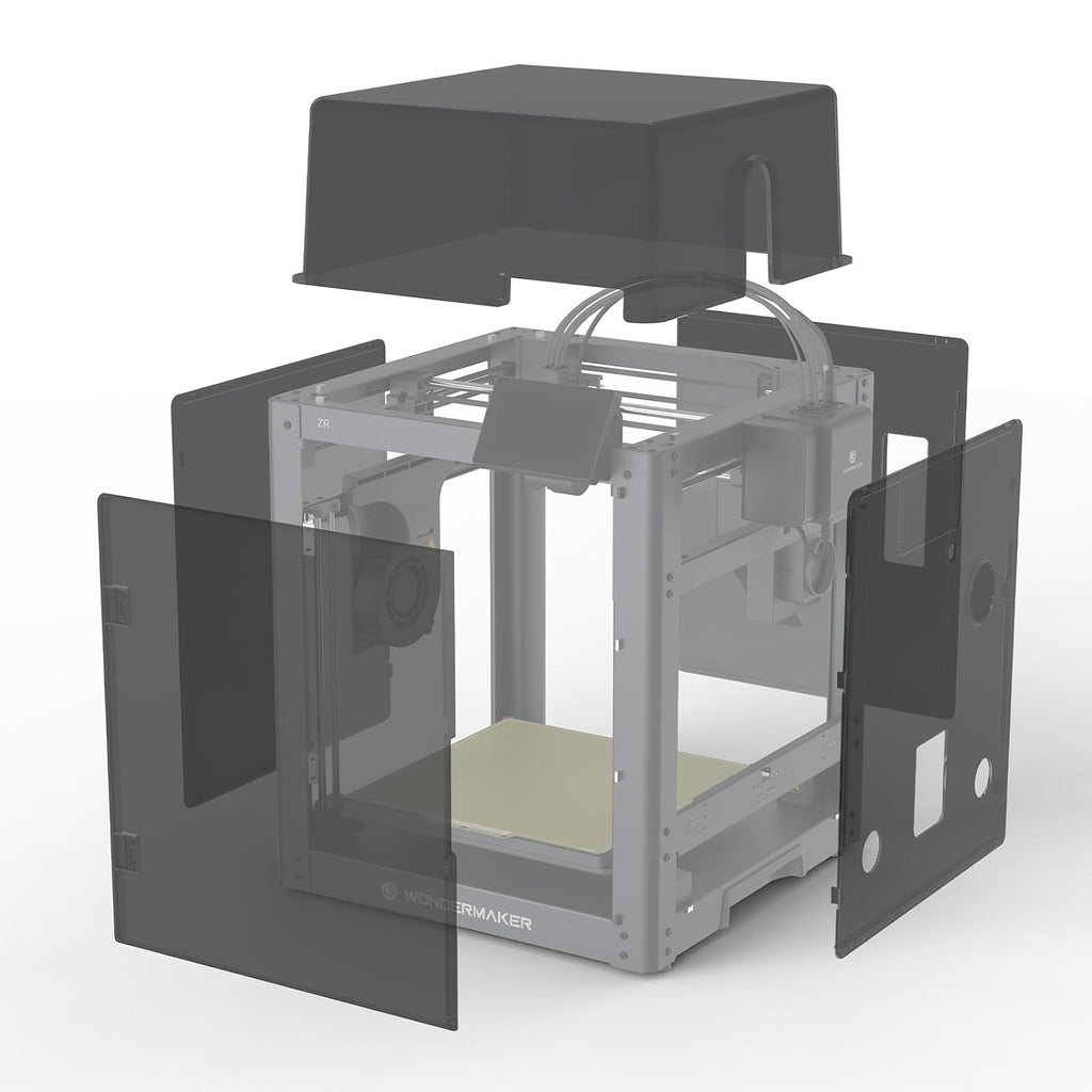 x WonderMaker ZR 3D Printer Enclosure Kit, Safer, Quieter Cover with Built-in Air Filtration, Stable Temperature for