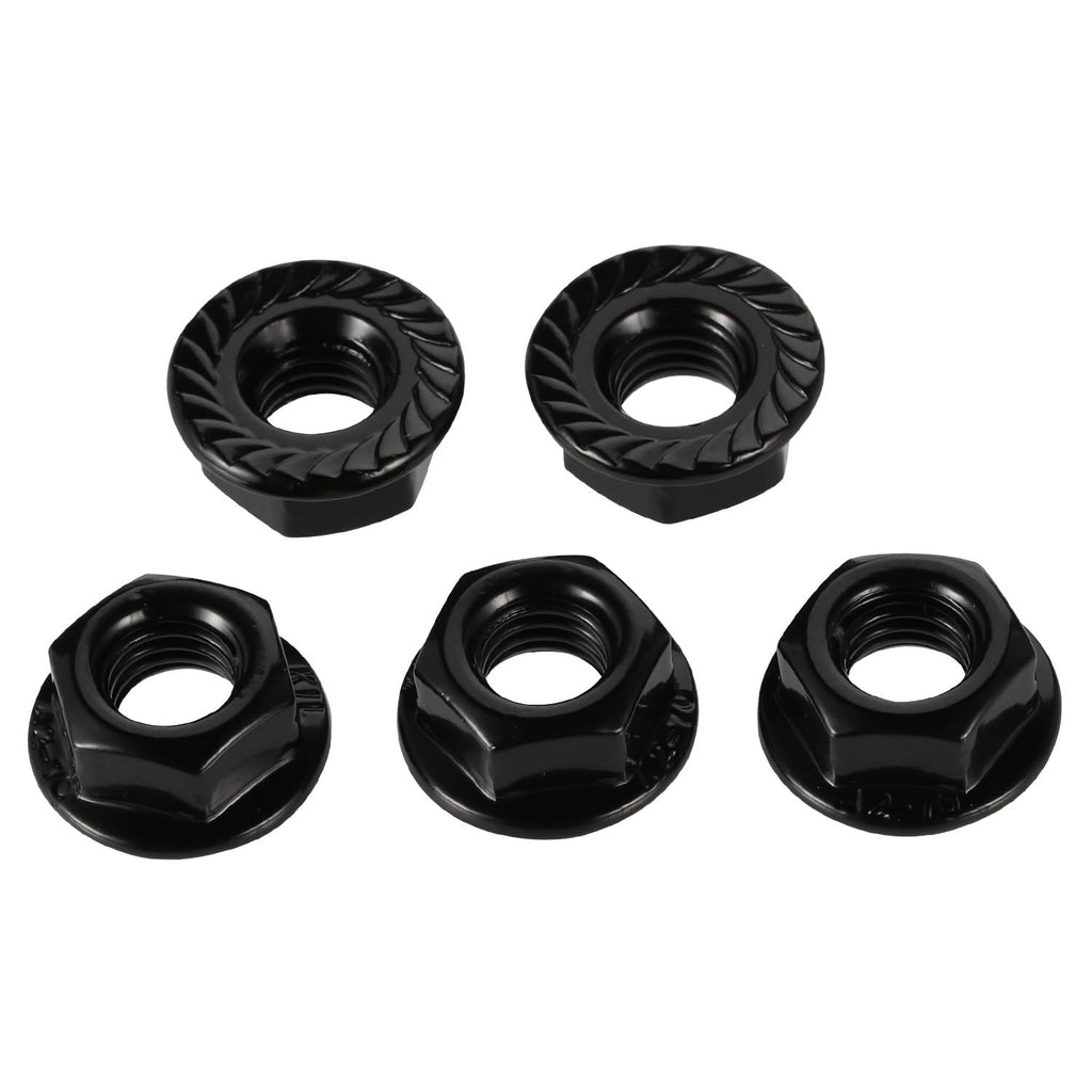 #8-32 Serrated Flange Hex Lock Nuts Flanged Locknuts, 304 Stainless Steel 18-8 Black Finish, 50 PCS