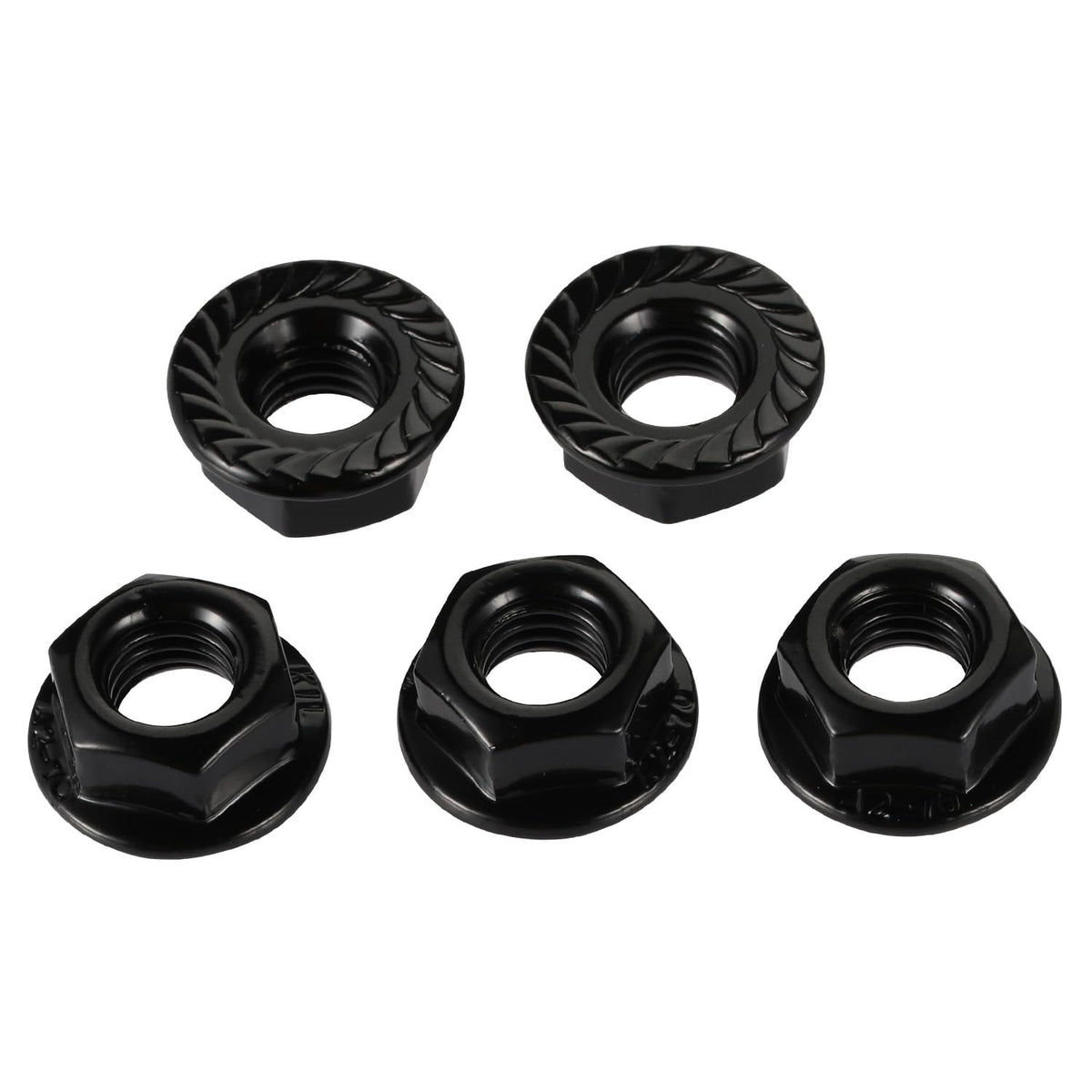 #8-32 Serrated Flange Hex Lock Nuts Flanged Locknuts, 304 Stainless Steel 18-8 Black Finish, 50 PCS