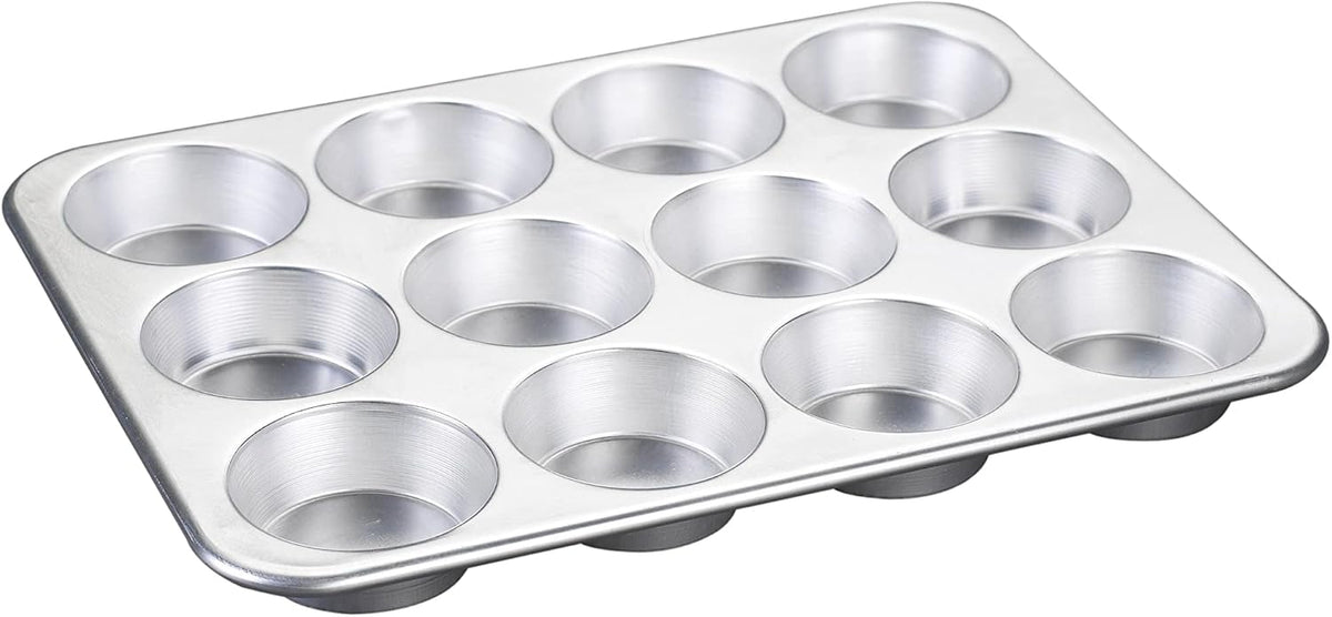 Natural Aluminum Commercial Muffin Pan, 12 Cup
