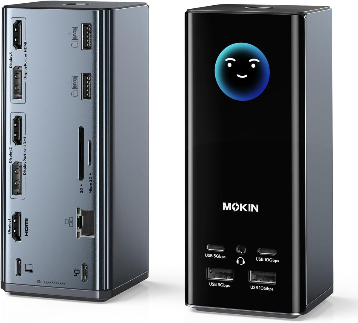 USB C Docking Station 3 Monitors Display with Weather Function | 3 HDMI & 2 DP, Max to Extend Triple Monitor, Weather