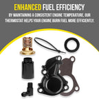 Outboard Thermostat & Housing Kit compatible with Mercury Mariner 40 50 55 60 hp 2-Stroke replaces 850055A2