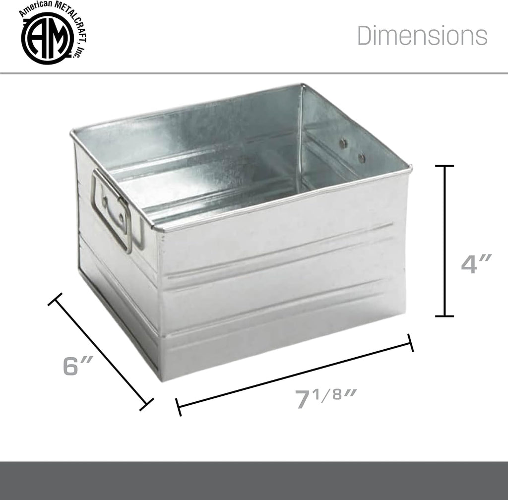 MTUB7 Galvanized Condiment Caddy, Galvanized, 7" Length, 5-3/4" Width, 4" Height