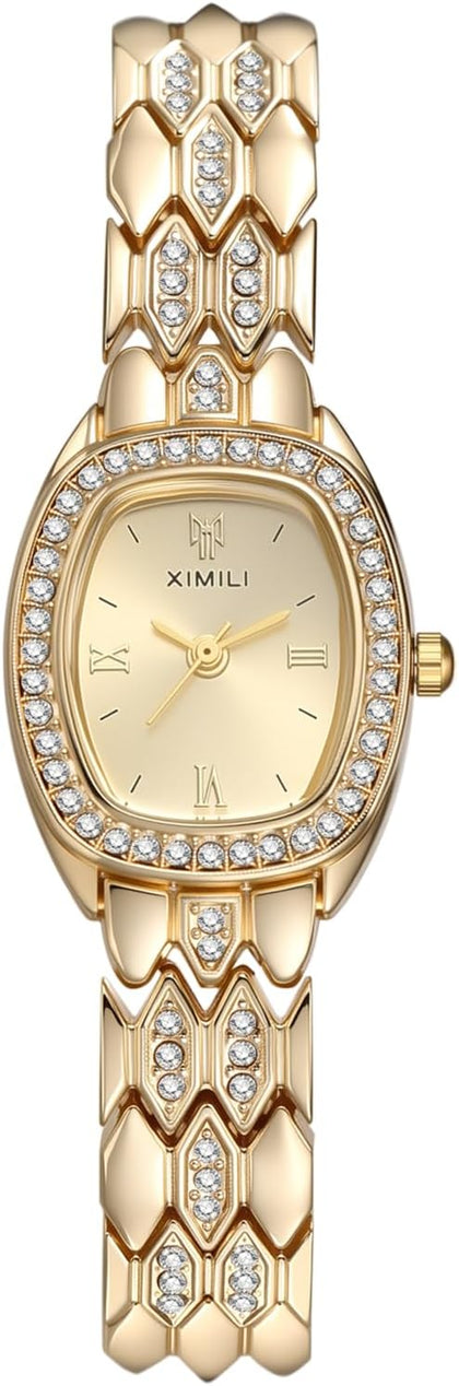 Women Snake Scale Bracelet Watch Removable Link Chain Oval Square | Rectangle Rhinestone Case, Serpentine Removable