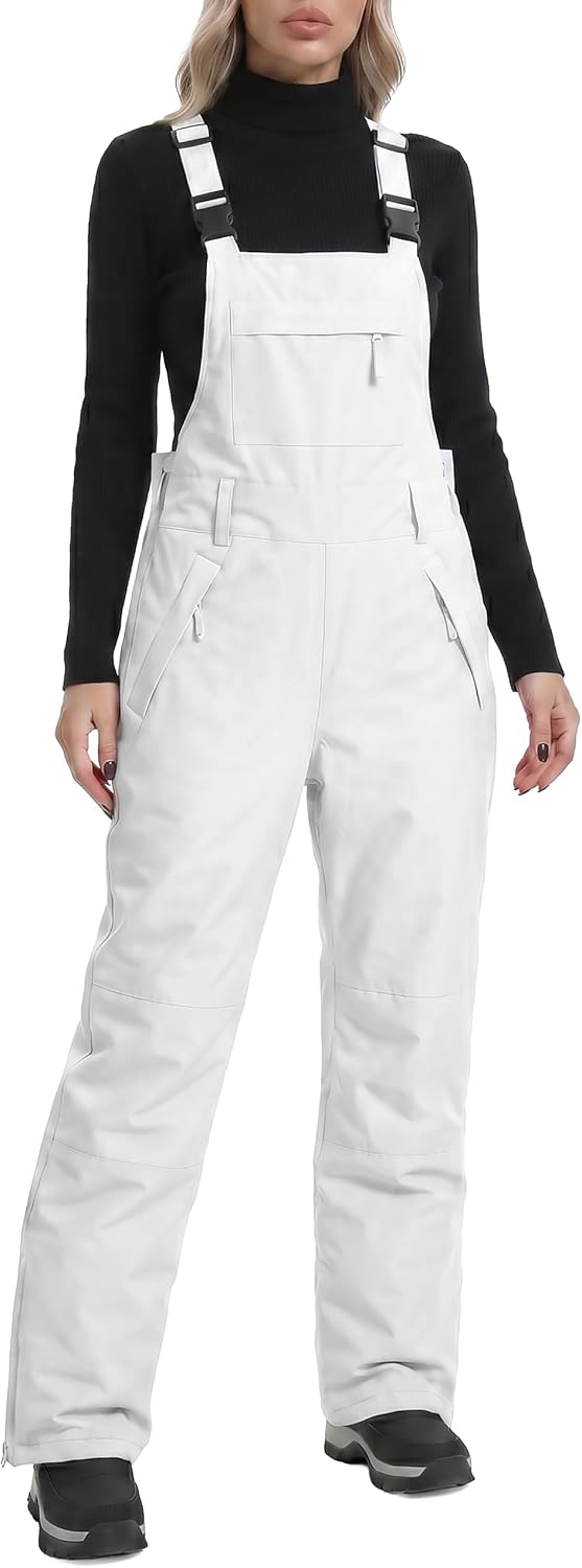 Women's Ski Snow Bibs Adjustable Straps Overalls | Waterproof Insulated Pnats Outdoor Snowboarding