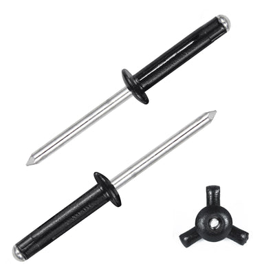 3/16"x1" Black Tri-Fold Kayak Rivets -120Pcs, Exploding Aluminum Pop Rivets