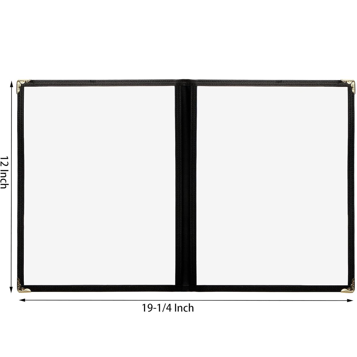 12 Pcak Restaurant Menu Covers, 8.5 X 11 Inch Menu Covers, 2 Page 4 View Transparent Menu Holders for Bar Cafe