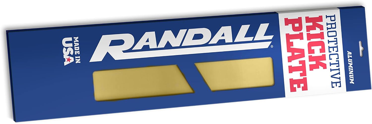 Brass Plated Kick Plate | 8” x 34” | Heavy Gauge Aluminum | Bright Gold Finish | Mounting Holes & Screws Included for