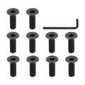 PATIKIL #10-32 x 5/8 Inch Flat Head Socket Cap Screws, 10 Pcs Flat Countersunk Bolts Hex Socket Drive Machine Screws Full Thread Coarse Thread UNC with Hex Spanner Black Oxide Grade 10.9