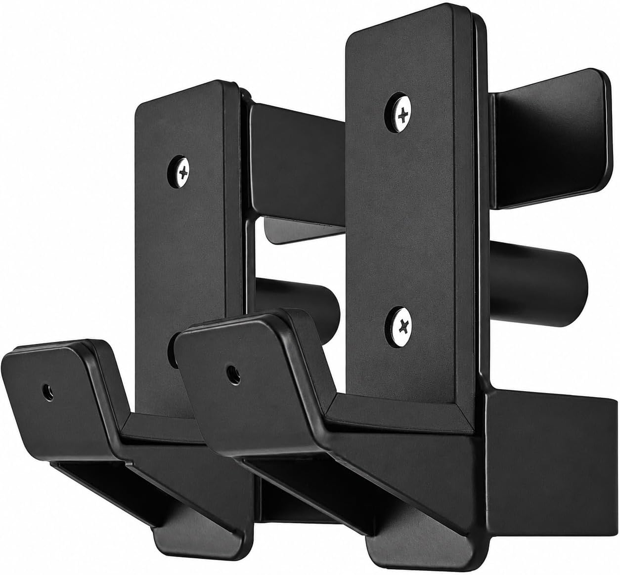 J Hooks for 2" x 2" Power Rack, Rubber Pad J-Hook for Power Cage, Bottom Reinforced Steel J Cups for Squat Rack