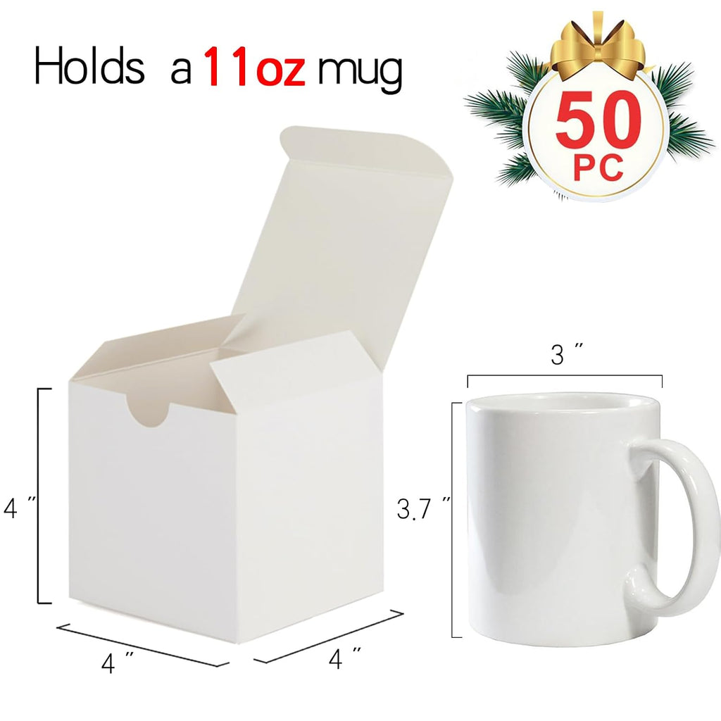 4x4x4 Gift Boxes 50 PC Small Gift Box with Lids Bulk White