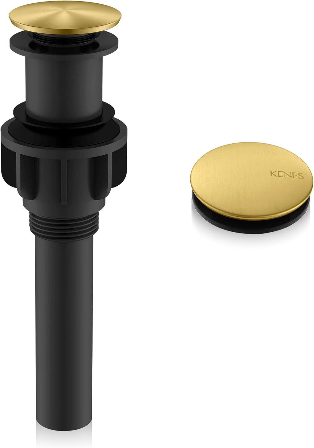 Pop Up Bathroom Sink Drain Without Overflow Brushed Gold Pop Up Drain | Bathroom Vanity Sink Drain Assembly, Built-in