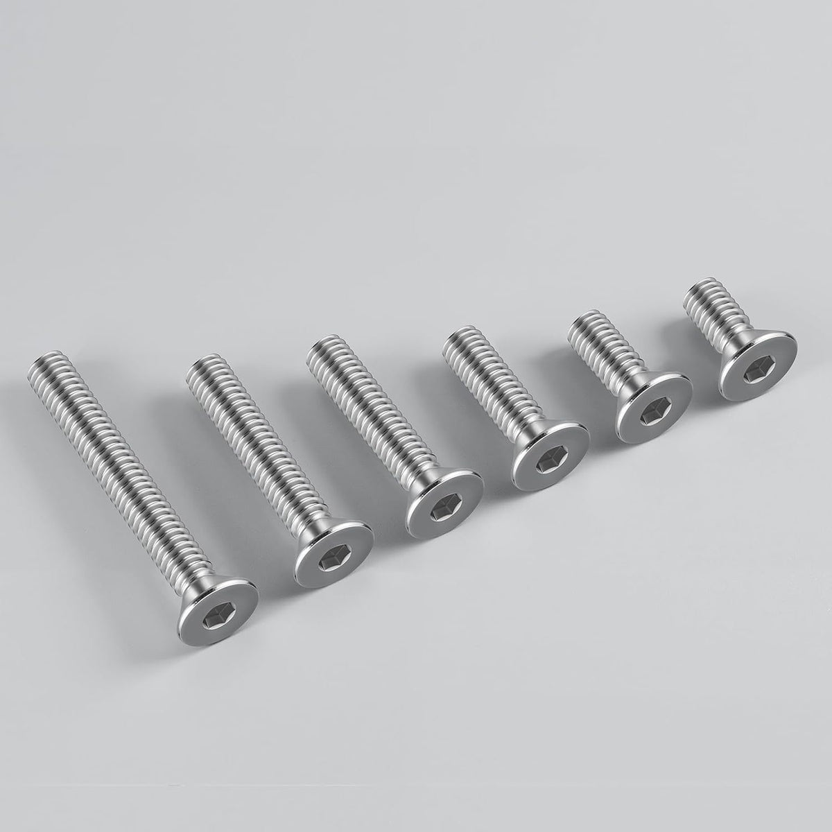 #8-32 Screws, 100Pcs #8-32 x 3/8 Inch Flat Head Socket Cap Machine Screws, 304 Stainless Steel 18-8 Countersunk Bolts, Full Thread (with Hex Spanner)