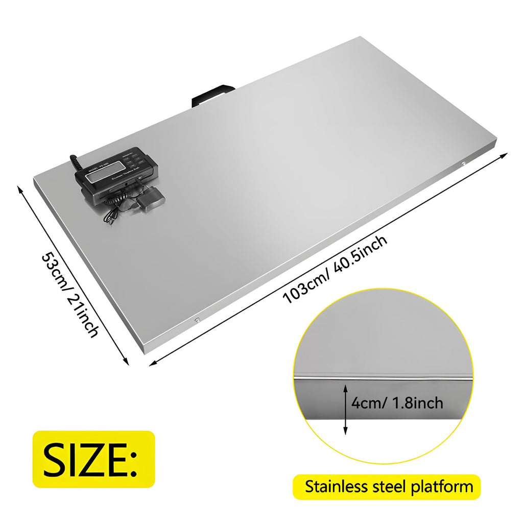 1100Lbs x 0.2Lbs Digital Livestock Scale Large Pet Vet Scale Stainless Steel Platform Electronic Postal Shipping