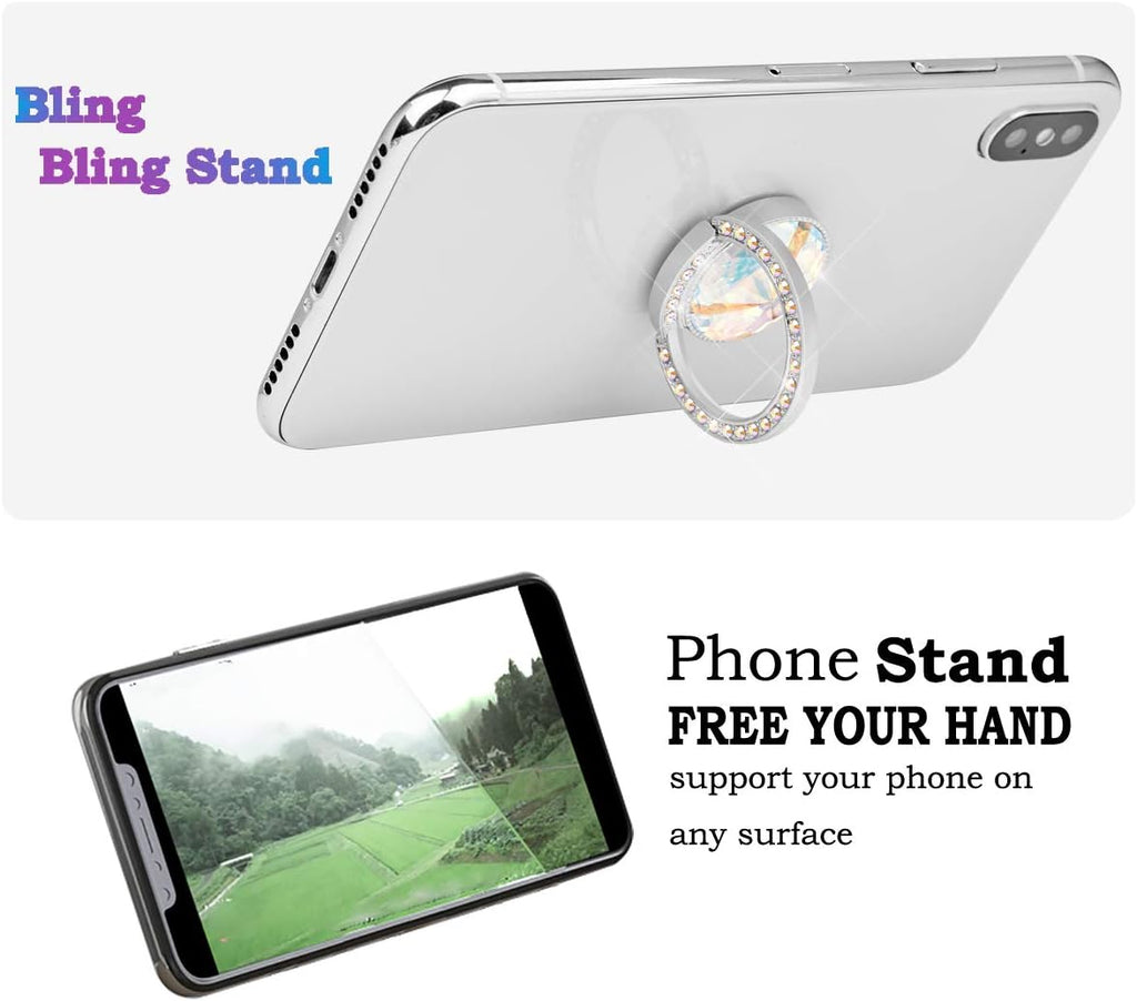 Glitter Bling Bling Phone Ring Holder,Sparkle Phone Ring Grip Artificial Diamond Stand,Rhinestone Cell Finger Ring