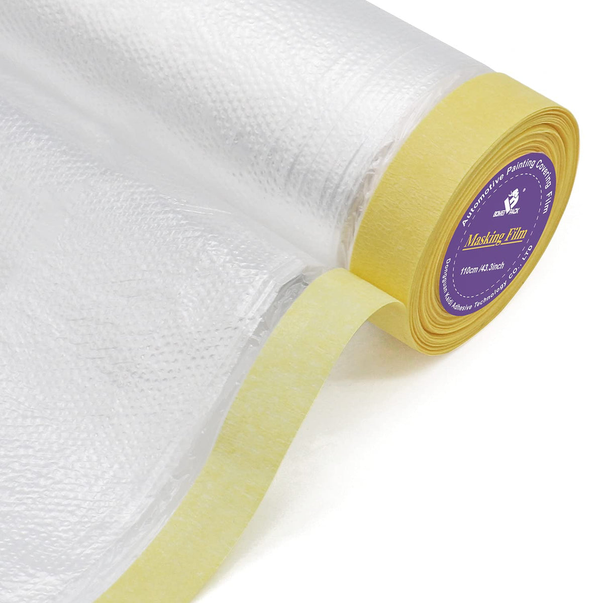 6Rolls Pre-Taped Masking Film, Tape and Drape for Automotive Painting Covering, 3 Multi Size x 66Feet/ Roll