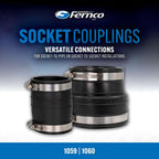 Fernco-. 1060-150 Rubber Flexible Socket Coupling 1.5 in.