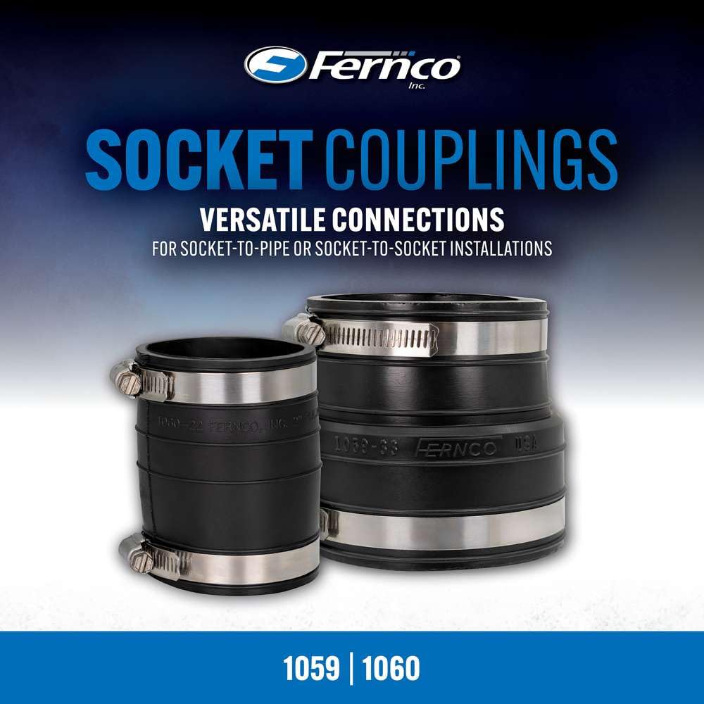 Fernco-. 1060-150 Rubber Flexible Socket Coupling 1.5 in.