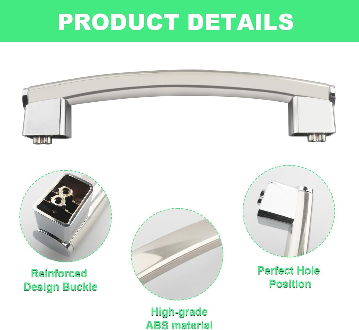 WB15X20402 Microwave Door Handle with Fixing Screws for GE Microwave Handle Replacement, Replaces 3025564, PS8754182, Fit for GE JVM6172SKSS, JVM7195SF1SS and More Models, Non-Stainless Steel