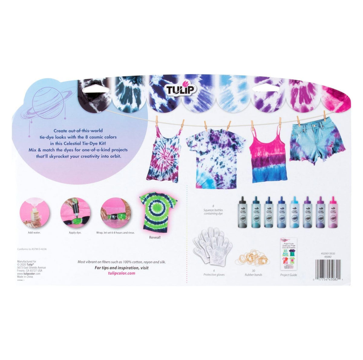 One-Step Tie-Dye Kit Celestial, Large Party Activity, Permanent Fabric Dye, Vibrant Galaxy Color Palette: Purple