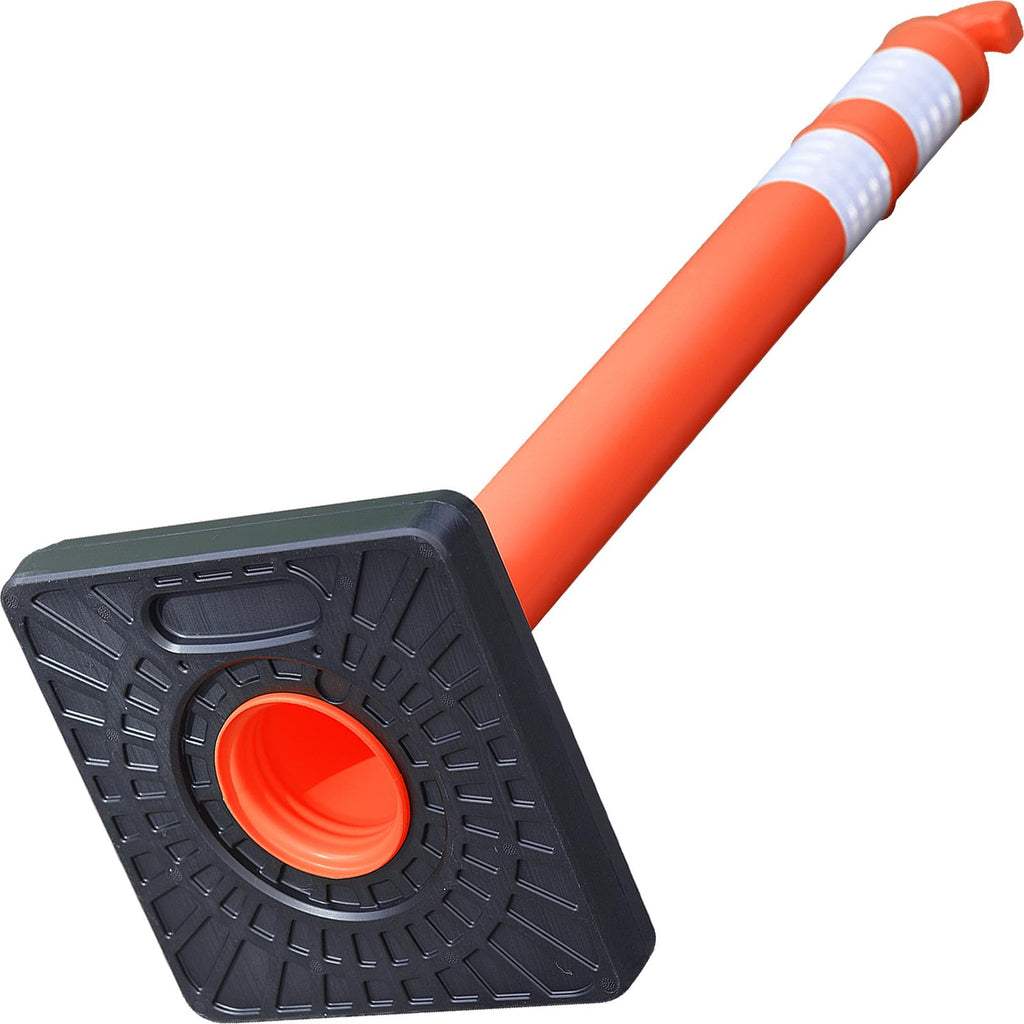 36-inch Traffic Delineator Posts with Water-Fillable Base, 6-Pack