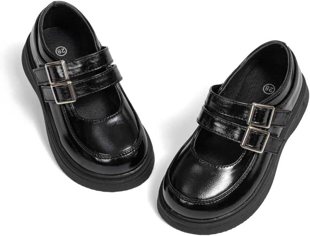 Toddler Girls Dress Shoes School Uniform Mary Jane Flats Little Kids Oxfords Comfortable Slip on Platform Flats for