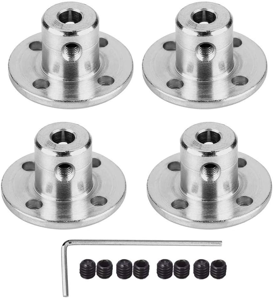 4Pcs 5mm Flange Coupling Connector, Rigid Guide Model Coupler Accessory, Shaft Axis Fittings for DIY RC Model Motors