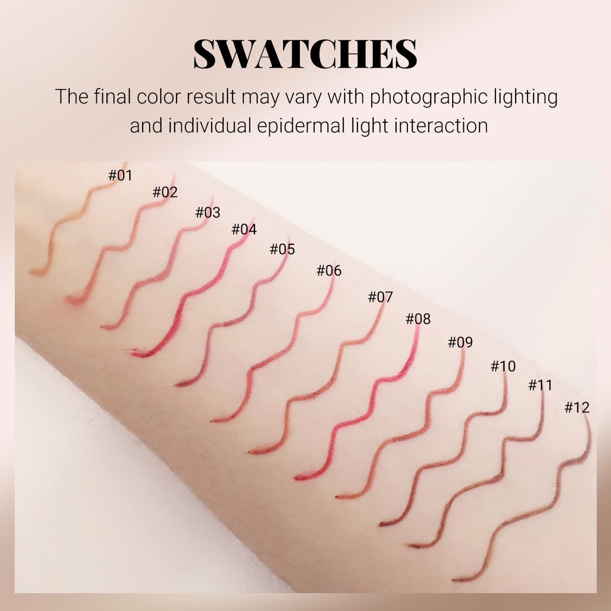12-Color Matte Lip Liner Set with Sharpener for Women