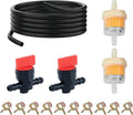 Gas Fuel Line Kit, 6.56 FT Fuel Hose with Clamps Valve, and Filter, Universal Gas Line Hose Kit for Briggs and