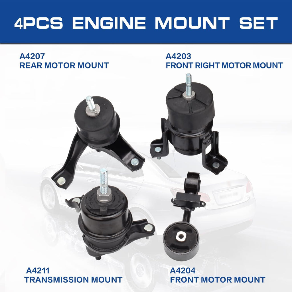 Engine Motor and Trans Mounts Compatible with 2002-2006 Camry (2.4L)