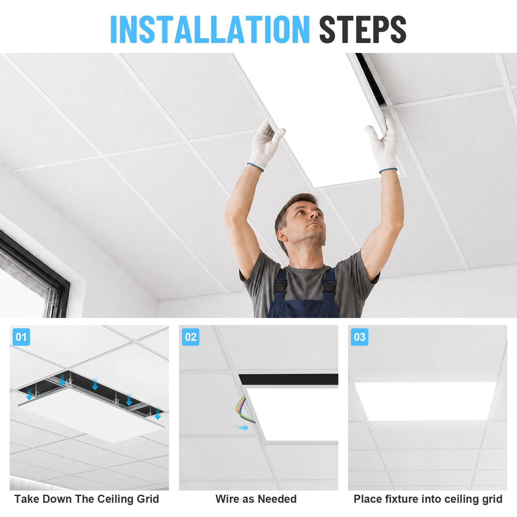 6 Pack 2x4 FT Surface Mount Led Flat Panel
