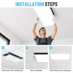 6 Pack 2x4 FT Surface Mount Led Flat Panel