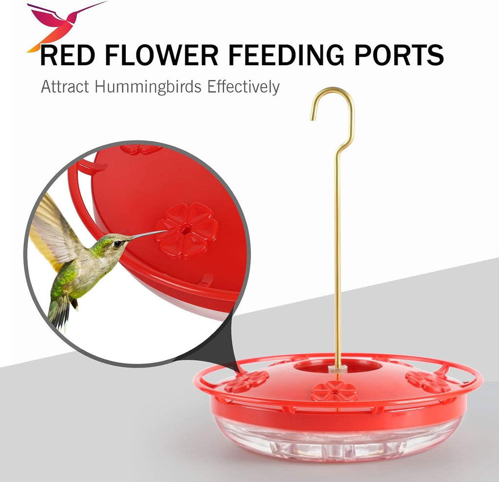 2 Pack 16 oz Saucer Hummingbird Feeders for Outdoors, Garden Decor