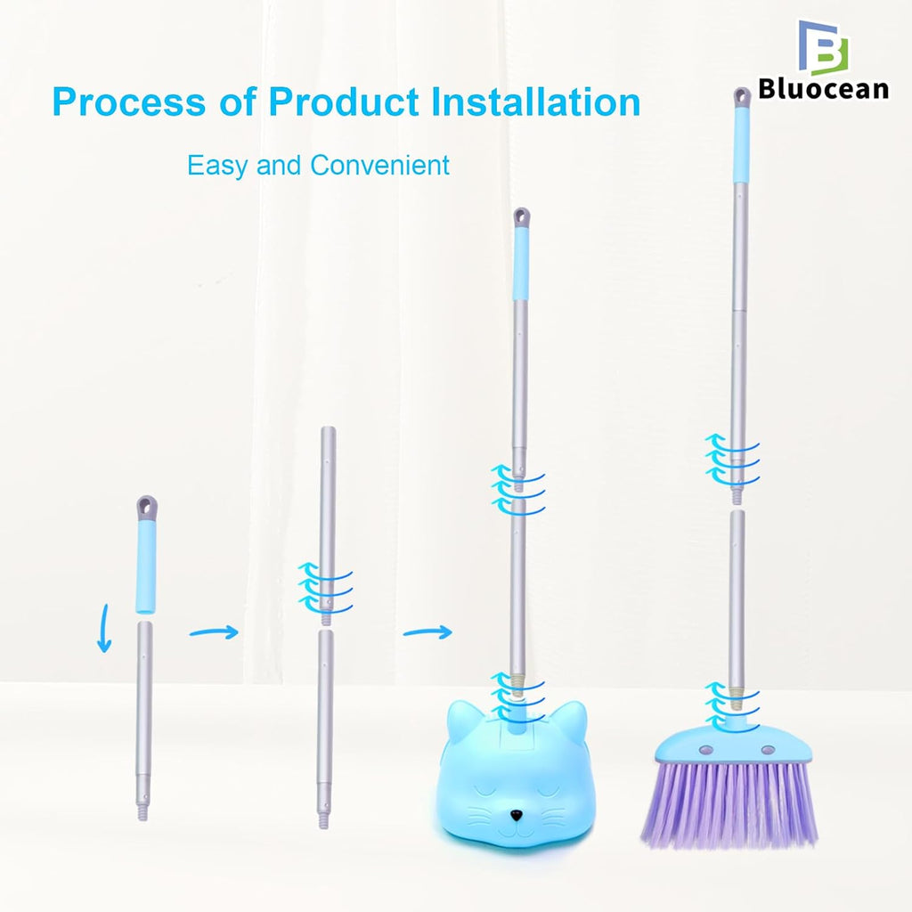 28'' Kids Mini Broom and Dustpan Set - Toddler Cleaning Toy, Toddler Household Helper, Parent-Child Interactive Play