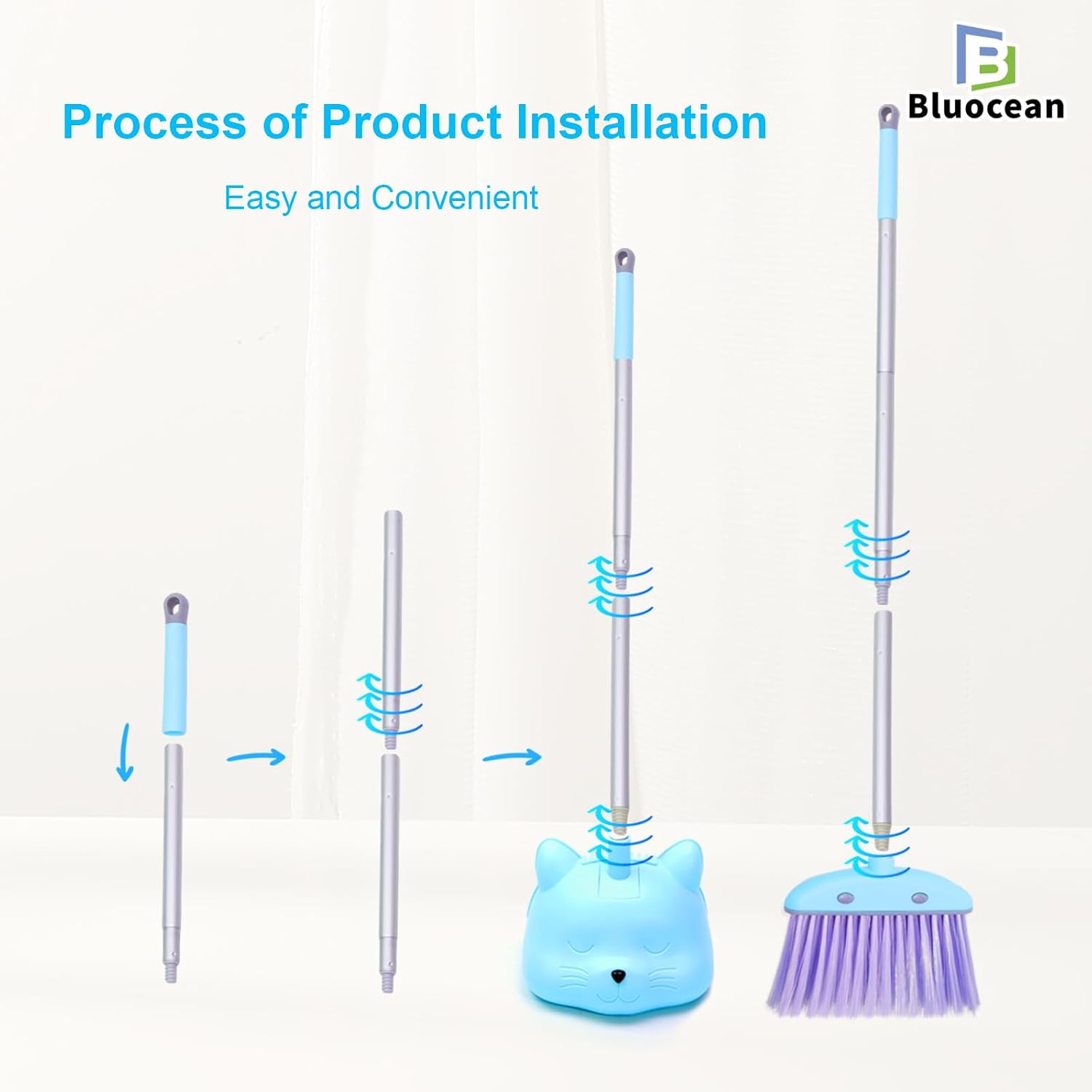 28'' Kids Mini Broom and Dustpan Set - Toddler Cleaning Toy, Toddler Household Helper, Parent-Child Interactive Play