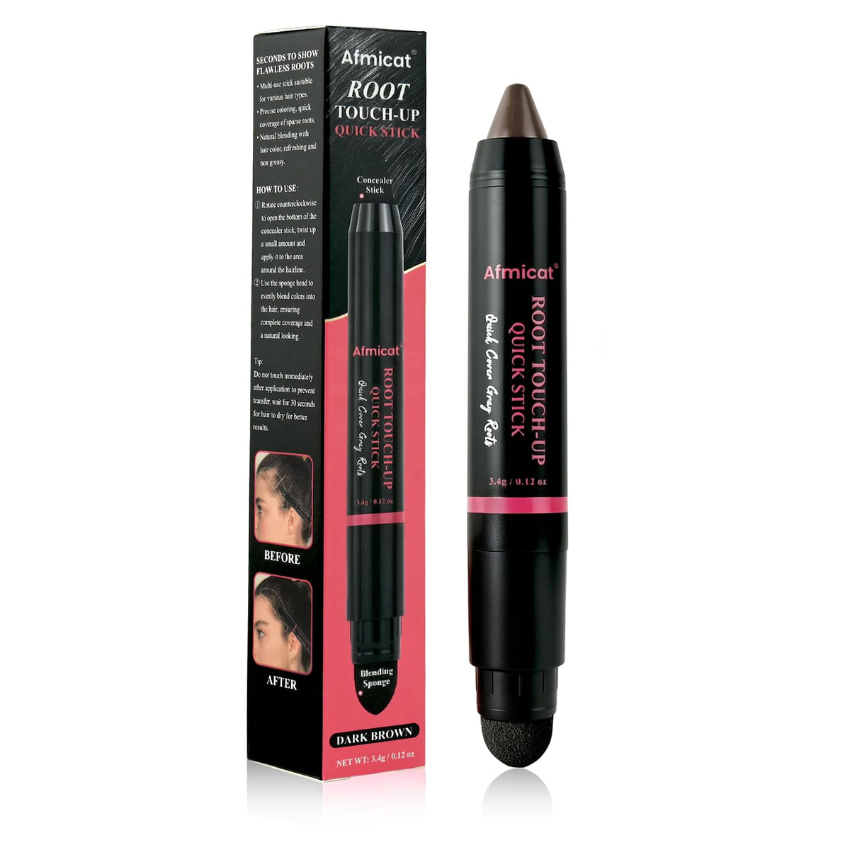 Root Touch Up Stick for Gray Roots & Thinning Hair, #Dark Brown