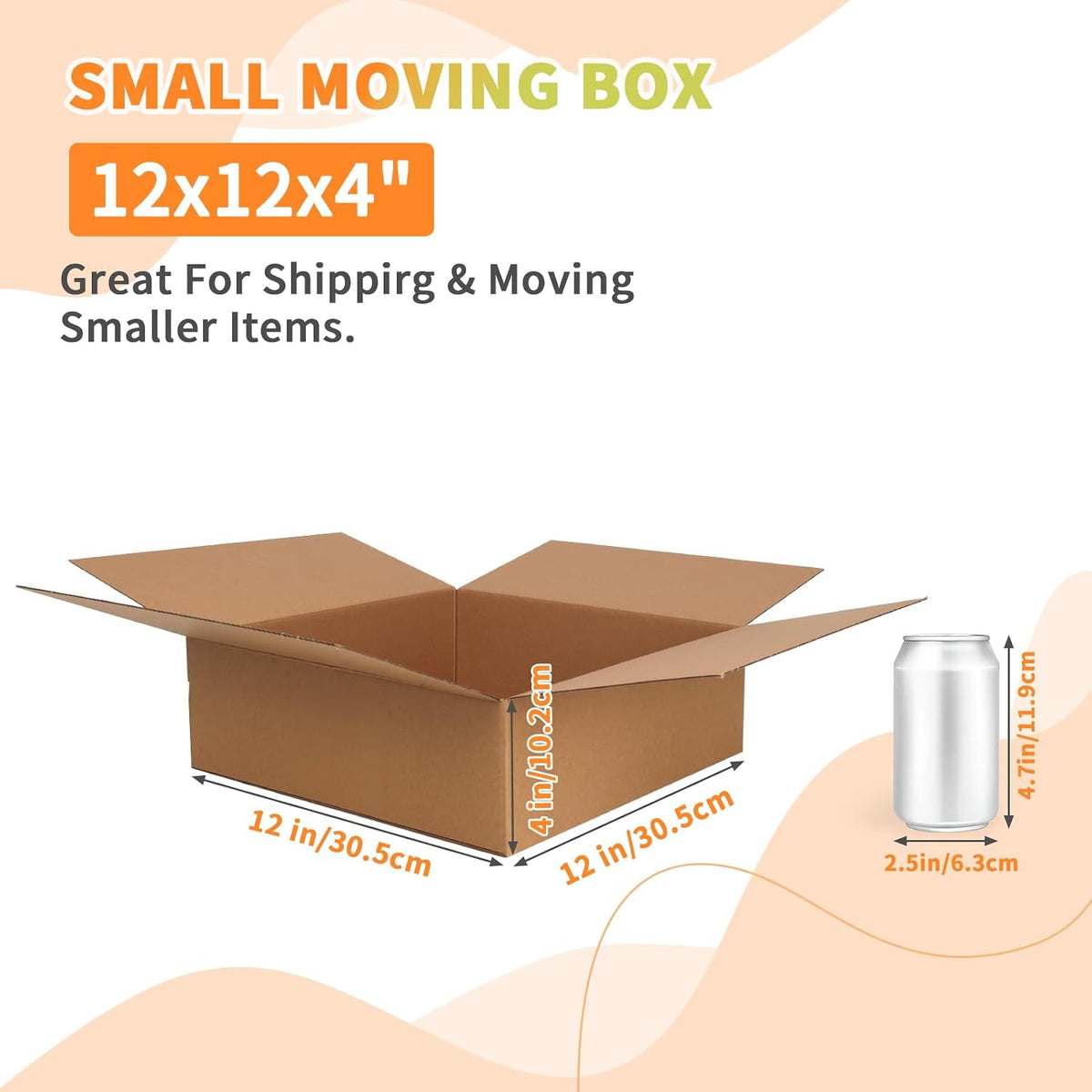 Brown 12x12x4 Shipping Boxes Set of 15, Corrugated Cardboard Box for Mailing, Packaging Small Business, Kraft Mailer