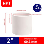 2Pack 2 Inch White PVC Pipe Coupling, Socket x Socket, Schedule 40 Heavy Duty Slip Connectors for DIY Garden Support, Sprinkler System (2 Inch)