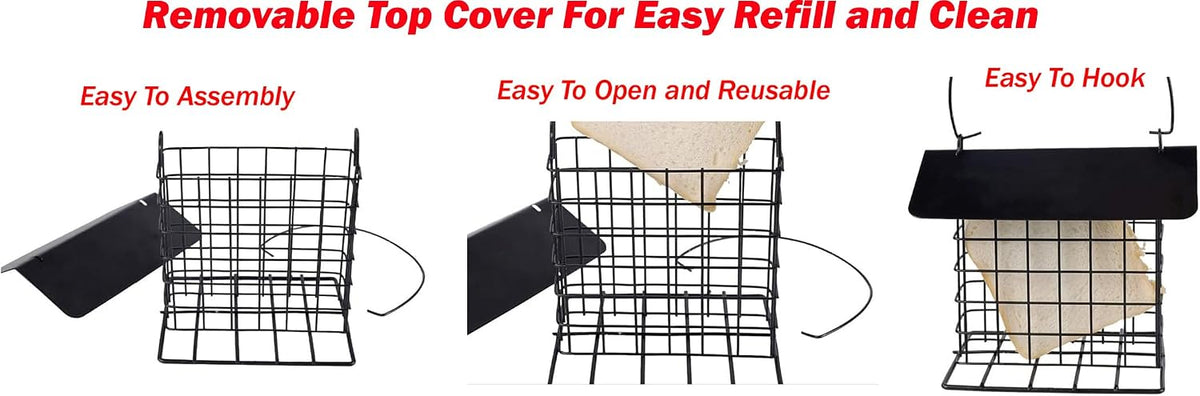 Deluxe All-Metal Double Suet Bird Feeder for Outdoors Hanging