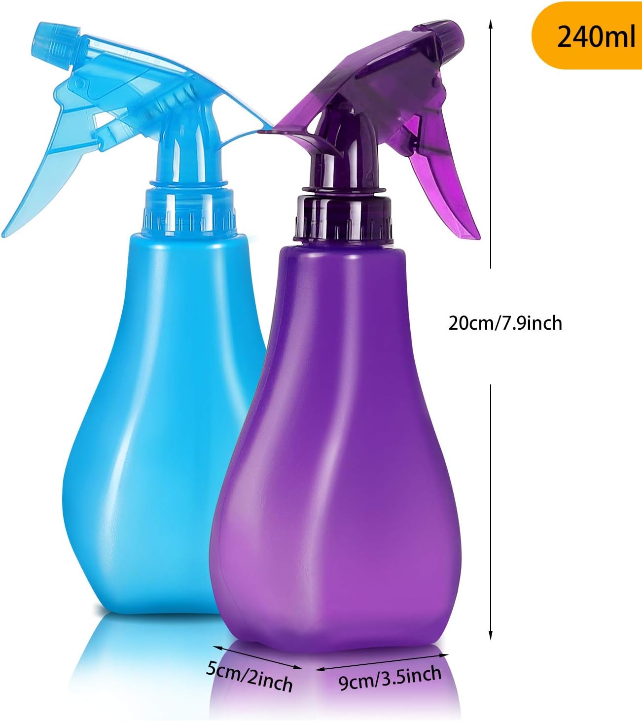 8 Oz Empty Plastic Spray Bottles with Adjustable Nozzle - Durable Trigger Sprayer with Mist & Stream Modes